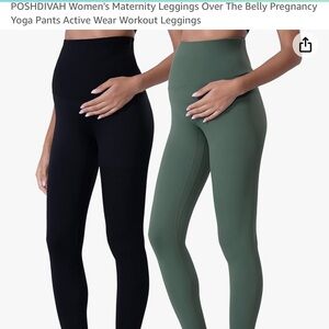 Maternity leggings. Small.  Black and green